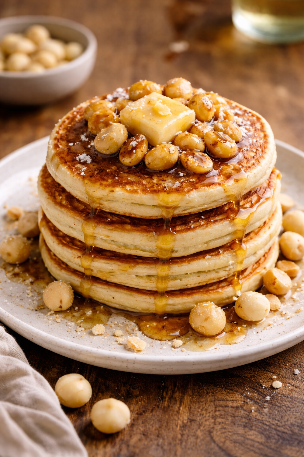 Pancakes moelleux aux éclats de macadamia